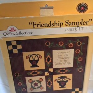 Friendship Sampler Quilt Kit: 36&quot;x36&quot; Wall Hanging, Cotton Fabrics