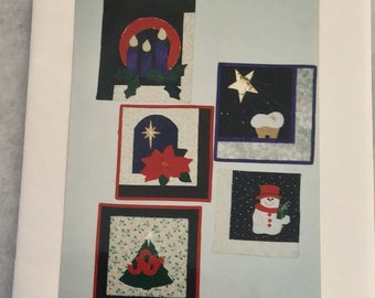 Holiday Appliqué Quilt Blocks Wallhanging Christmas Symbols DIY Home Decor