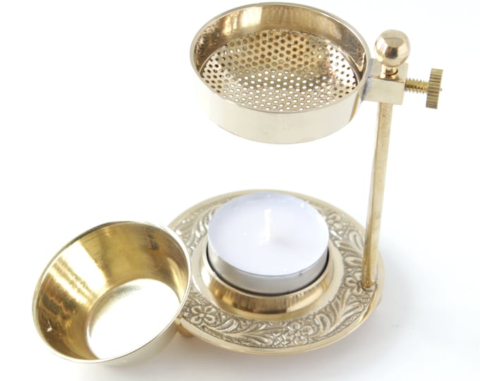 Brass Resin/loose Incense/oil Burner Adjustable 2 in 1 Burner Tea