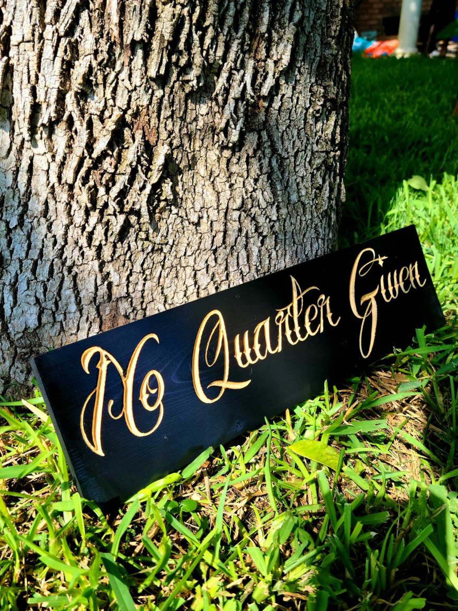 No Quarter Given Wood Sign. Subdued Black and Wood. to Etsy