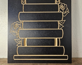 Book Stack Signing Board – 11” x 14” Engraved Wood Display