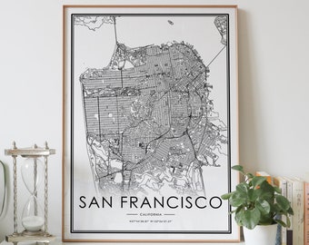 San Francisco Map Printable - Etsy