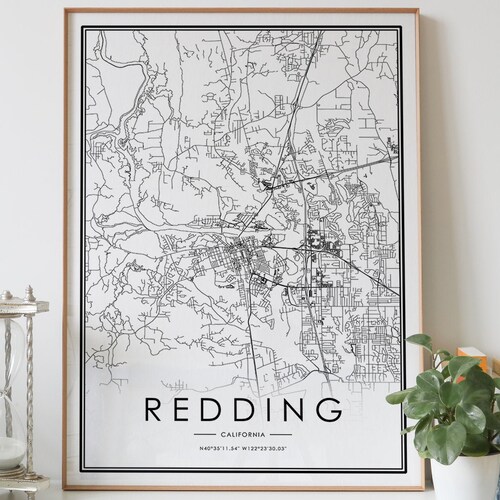Redding Map Print California CA USA Map Art Poster Printable - Etsy