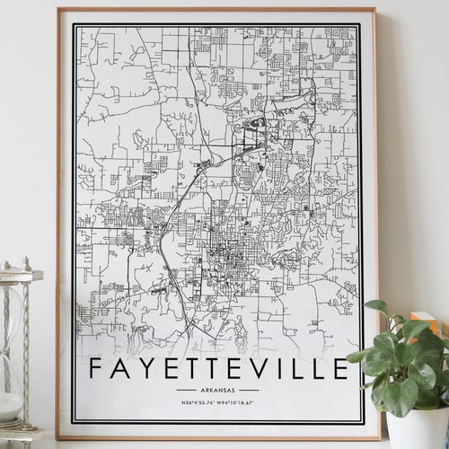 Fayetteville AR Watercolor City Illustration Art Print 8x10 Etsy