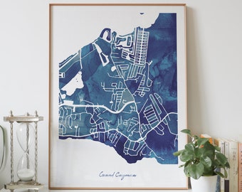 Wall Art Map of Cayman Islands Cayman Poster Cayman Islands Map Cayman Island Gift Cayman Decor Grand Cayman Art Cayman Islands Print