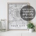 CUSTOM city map Digital download, black and white prints wall art, home decor artwork poster, printable images, personalized gifts print