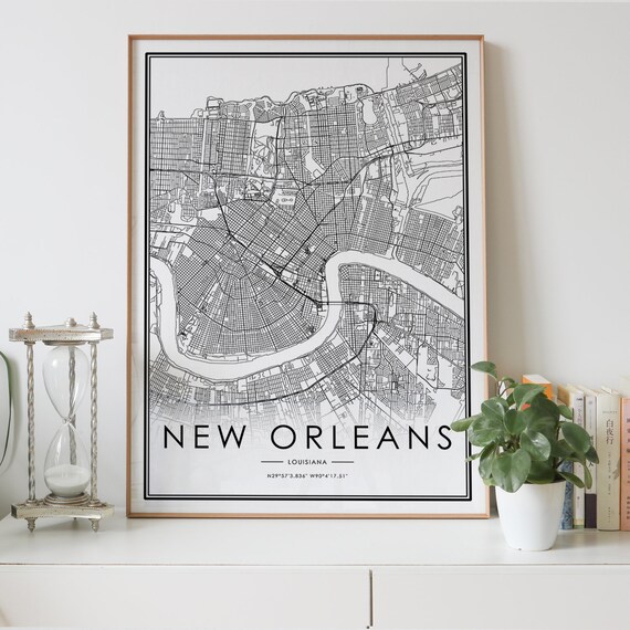 New Orleans Map Print,Louisiana,City Map Art,DIGITAL DOWNLOAD Home