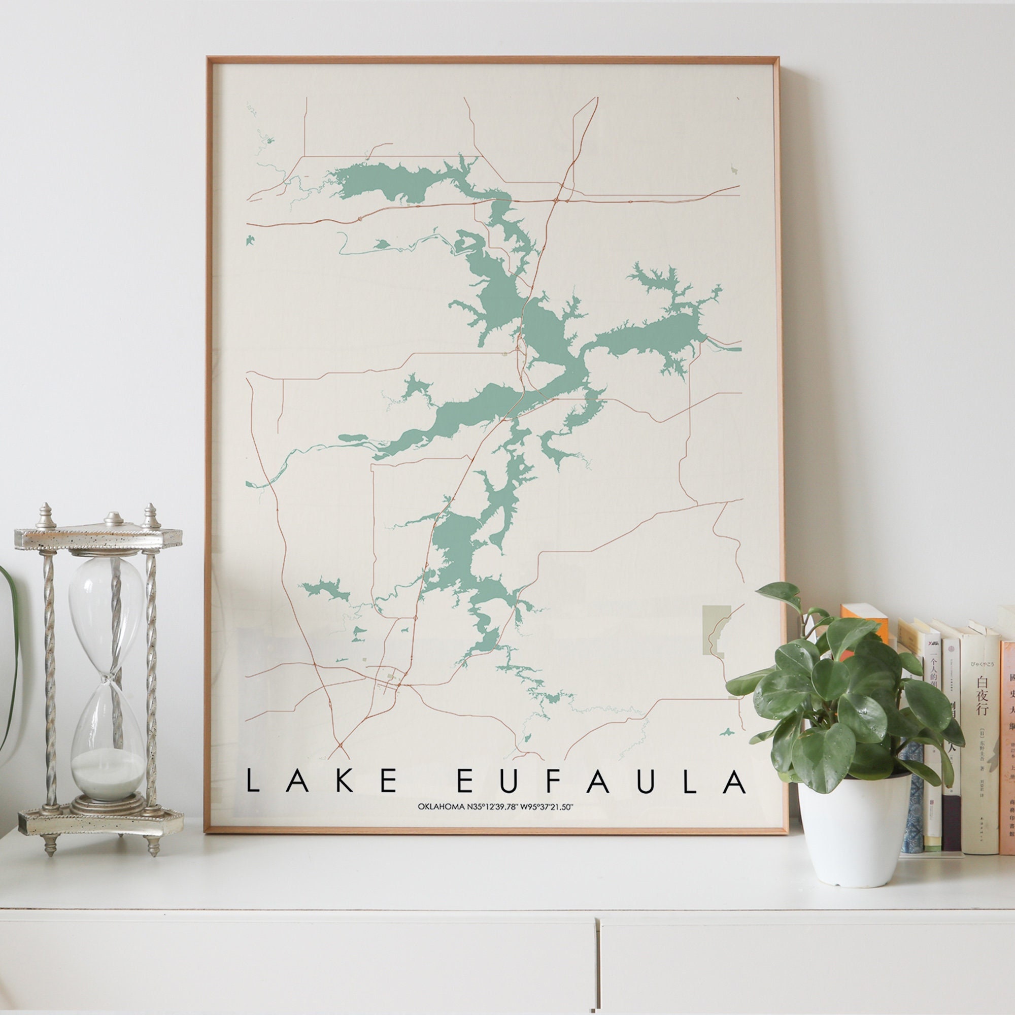 Map of Lake Eufaula Print Printable Oklahoma OK USA United - Etsy Hong Kong