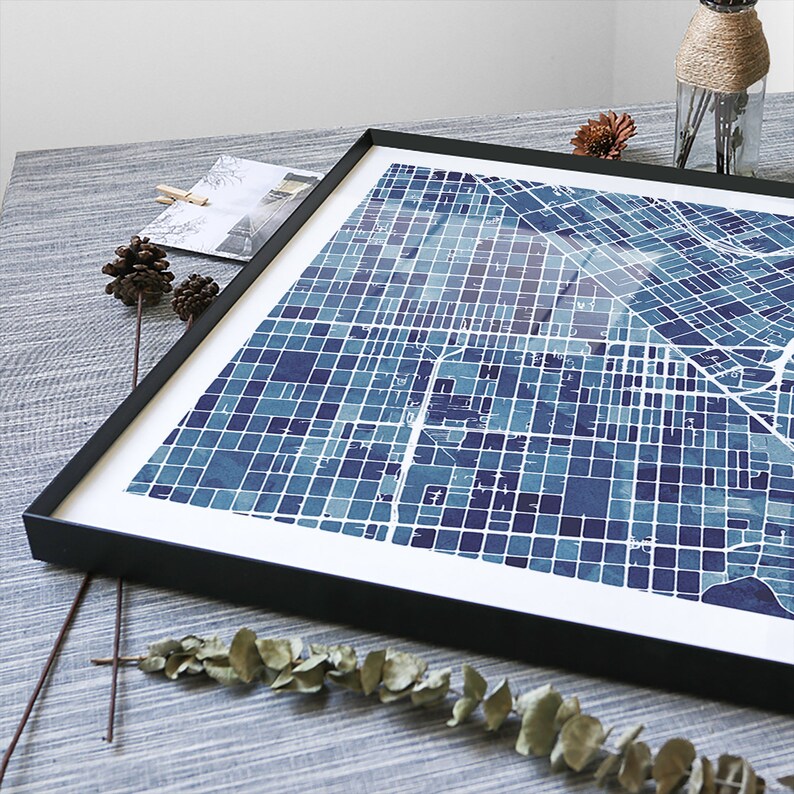 Hartford city map print Personalized artwork map gifts watercolor painting print of Connecticut CT USA map wall art decor framed poster