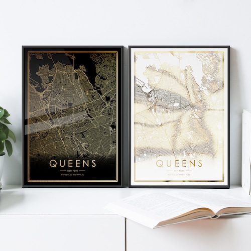Queens New York Skyline Art Print Poster Train View NY NYC Etsy