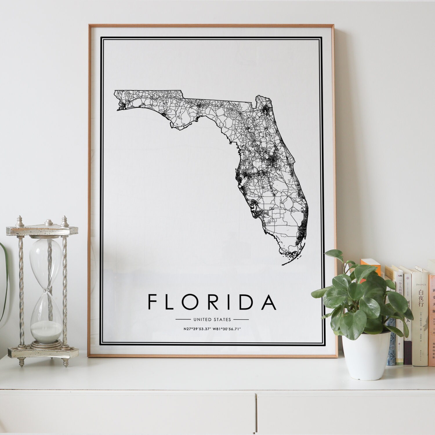 Art &amp; Collectibles Prints Printable Map Kissimmee Florida Printable Art ...