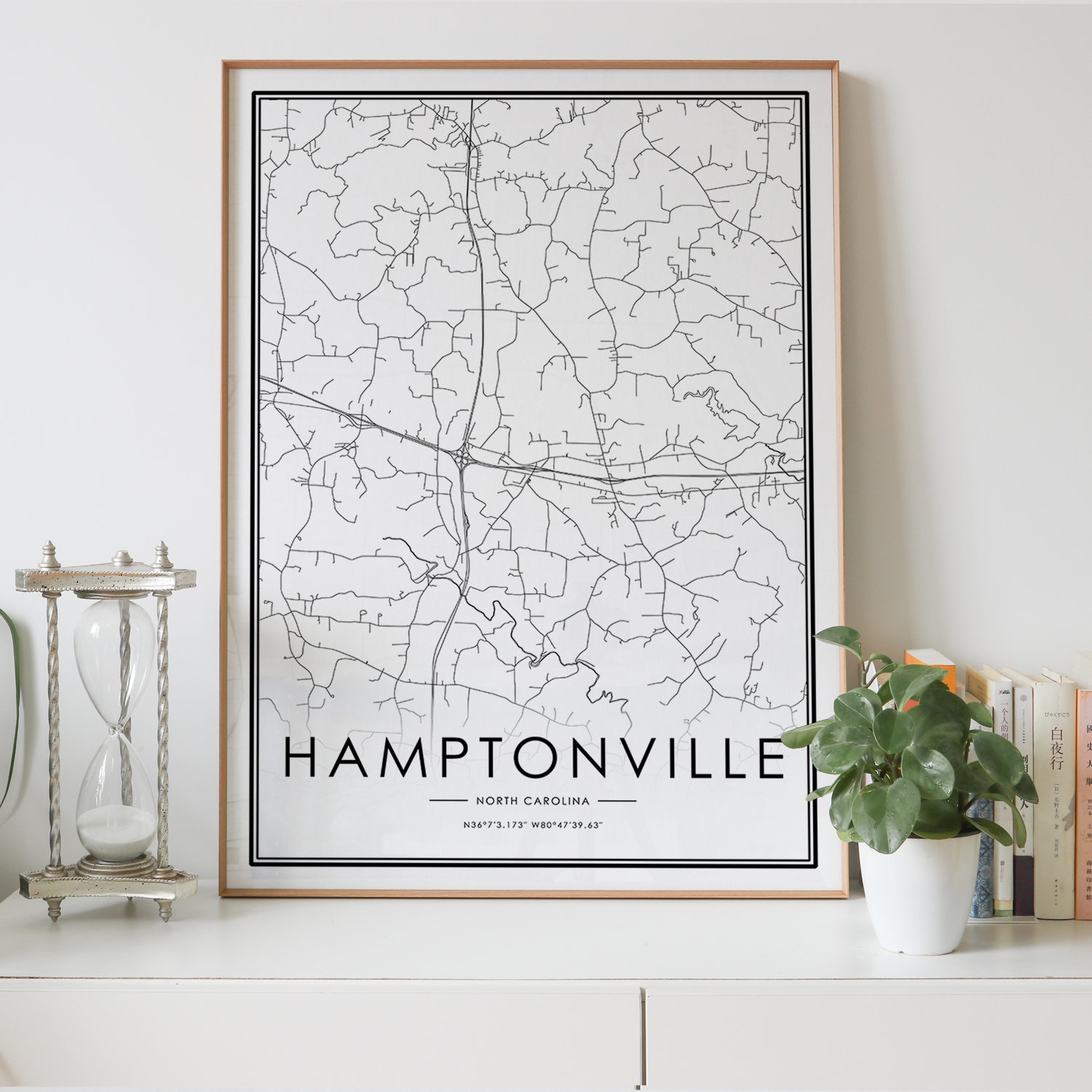 Hamptonville North Carolina NC USA City Map Print Etsy