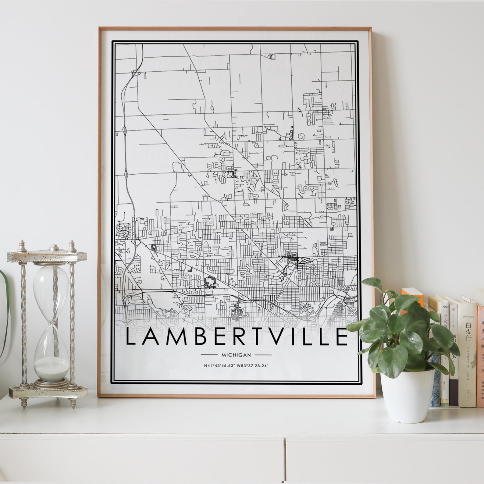 Lambertville Michigan MI USA City Map Print Personalized Etsy