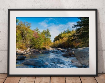 New Hampshire Print, White Mountains Print, Autumn Print, Fall, River Print, Water Print, Landscape Print, Mountain Print, New England Print