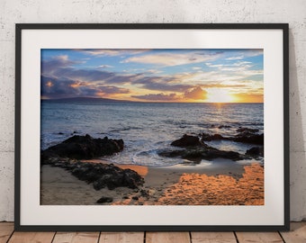Hawaii Sunset Print, Maui Print, Hawaii Print, Kamaole Beach Park II, Beach Print, Coastal Print, Sunset Print, Hawaii Photo, Maui Sunset