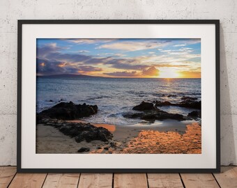 Hawaii Sunset Print, Maui Print, Hawaii Print, Beach Print, Coastal Print, Sunset Print, Hawaii Picture, Maui Sunset, Maui, Ocean, Sea