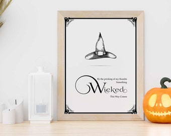 Something wicked this way comes print, Halloween Print, Witch Print, Wicked Print, Halloween Home Décor, Halloween Art, Halloween Design