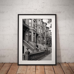 Brooklyn print, Brownstone print, New York, New York City, Brooklyn, Wall Decor, Row Houses Print, Urban Print