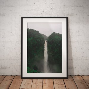 Impressão de cachoeira, Impressão do Havaí, Impressão da natureza, Impressão de paisagem, Impressão de água, Impressão de selva, Tropical, Impressão meditativa, Belas artes, Impressão digital