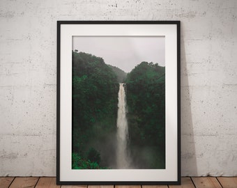 Waterfall Print, Hawaii Print, Nature Print, Landscape Print, Water Print, Jungle Print, Tropical, Meditative Print, Fine Art, Digital Print