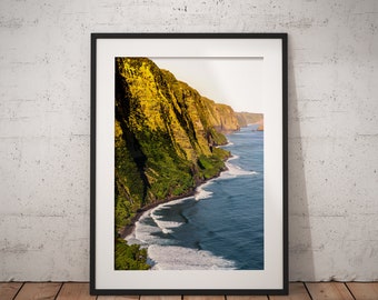 Hawaii Print, Cliffs, Beach Photo, Nature Print, Wall Art, Big Island Print, Travel Photo, Travel Art, Fine Art, Landscape Photography