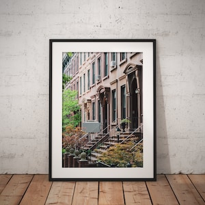 Brooklyn print, Brownstone print, New York, New York City, Brooklyn, Wall Decor, Row Houses Print, Urban Print