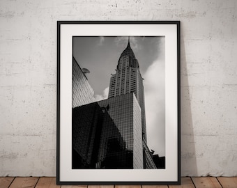 Chrysler Building print, Black and white print, New York print, New York City print, Architecture print, Urban print, NYC print
