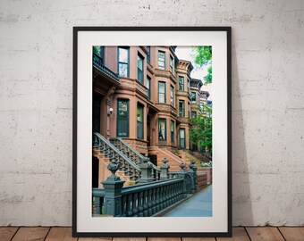 Brooklyn Print, Brownstone Print, New York, New York City, Brooklyn, Wall Decor, Row Houses Print, Urban Print, Architettura, Park Slope
