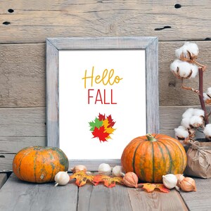 Hello Fall Print, Hello Fall Art, Hello Fall Wall Decor, Hello Fall Illustration, Autumn Decor, Autumn Wall Art, Fall Decor, Fall Wall Art