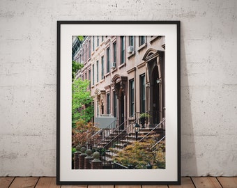 Brooklyn Print, Brownstone Print, Park Slope, New York, New York City, Brooklyn, Wall Decor, Row Houses Print, Urban Print, Architettura