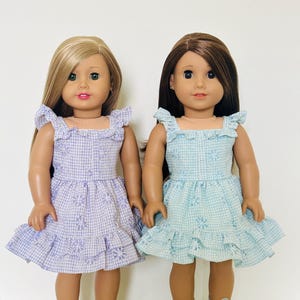 Eyelet Gingham Dress for 18 inch Dolls