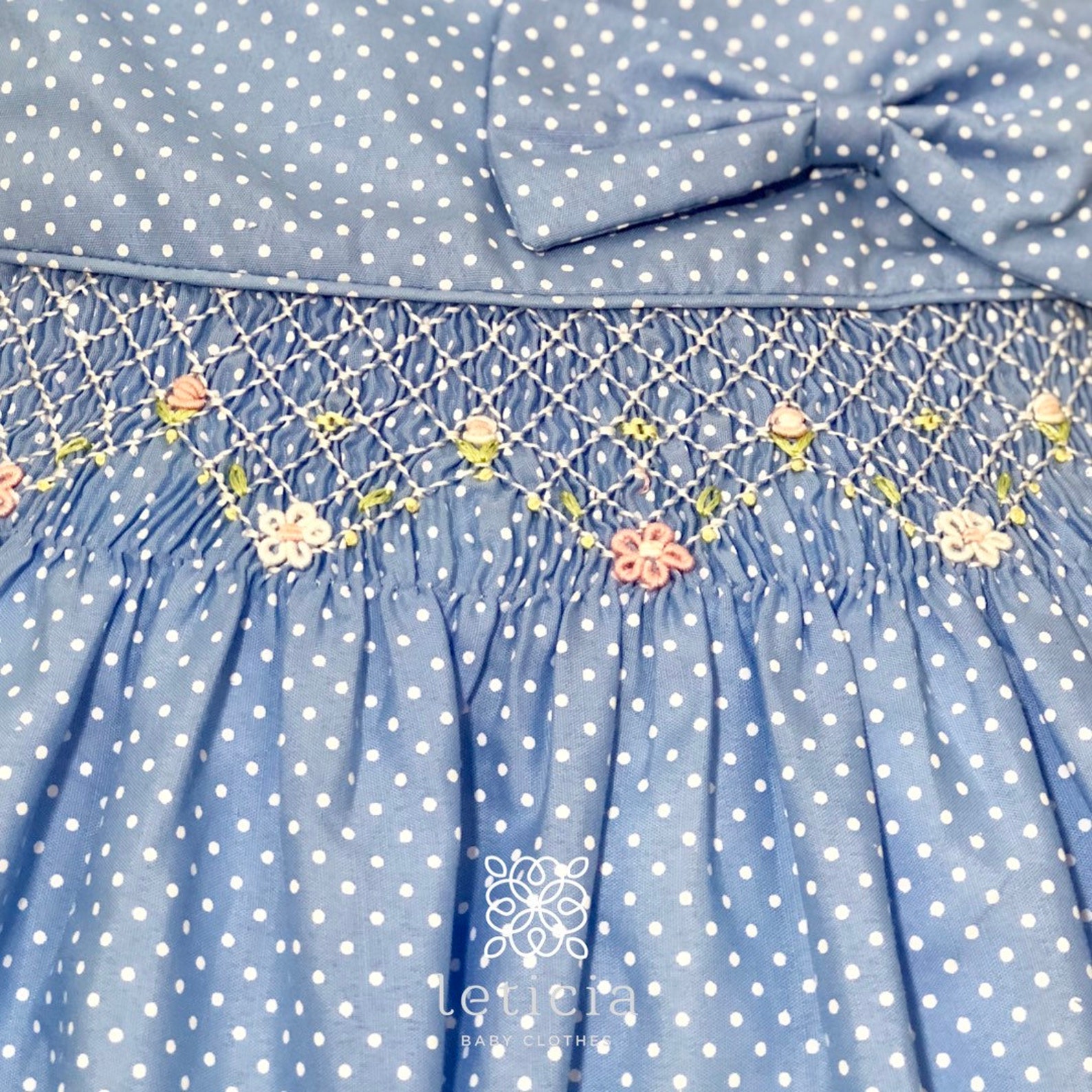 Aria Yellow Floral Primerose Zig Handsmocked Girl Dress main image 1