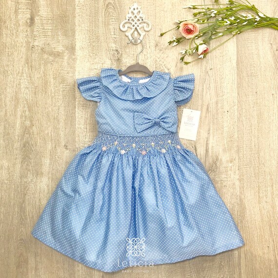 Tractor Handsmocked Girl Dress