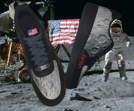 Nasa Moon Surface Custom Nike Air Force 1 Sneakers Etsy