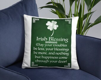 Irish Decor-Irish Gifts-Irish Blessing-St Patricks Day Decor-St Patricks Day Decorations-Irish Pillow-Irish Pillow Cover-Irish Throw Pillow