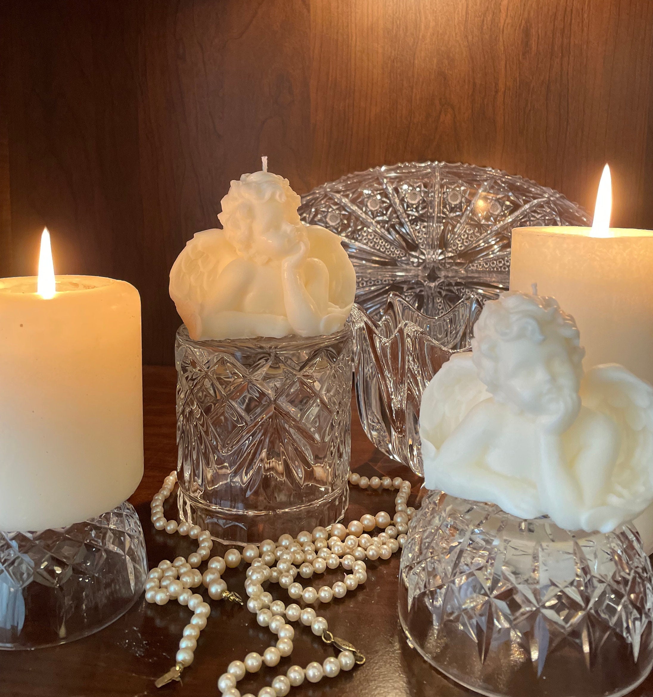 Handmade Angel Candle, Soy Wax, Lavender Scent, Gift, Sculptural