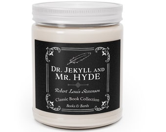 Dr Jekyll et M. Hyde | Bougie parfumée | Robert Louis Stevenson | Bougie d'aromathérapie | 9,0 onces | Livre classique | Don littéraire