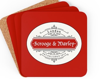 Scrooge & Marley Coaster Set | A Christmas Carol | Charles Dickens | Literary Gift