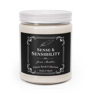 Sense & Sensibility Candle | Jane Austen | Scented Candle | Eco-Friendly Product | Literary Gift | Classic Book