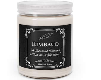 Arthur Rimbaud Scented Candle | Poetry | Aromatherapy Candle | 9 Ounces | French Poet | Literary Gift | Classic Books