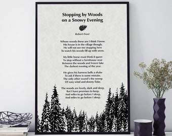 Poesia di Robert Frost / Miles to Go / Versione integrale / Stampa artistica / Poesia / Regalo letterario