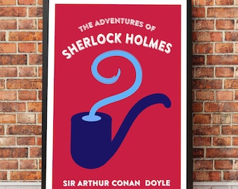 The Adventures Of Sherlock Holmes Poster, Buchposter, Buchklassiker, Sherlock Holmes, Literarische Poster, Sherlock Poster, Buchnerds
