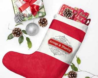 A Christmas Carol Stocking | Scrooge & Marley | Charles Dickens | Christmas Stocking | Holiday Gift
