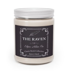 The Raven Scented Candle | Edgar Allan Poe | Aromatherapy Candle | 9 Ounces | Poetry | Literary Gift