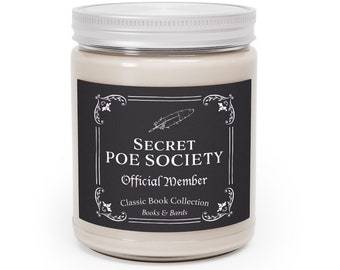 Edgar Allan Poe Scented Candle | Poet Candle | The Raven | Annabel Lee | Classic Books | Literary Candle |