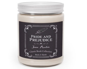 Pride & Prejudice Scented Candle | Aromatherapy Candles | 9.0 Ounces | Jane Austen | Literary Candle | Classic Book