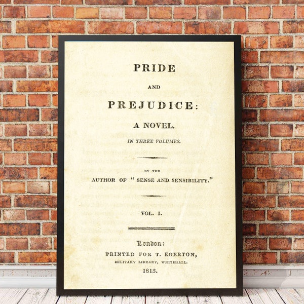 Pride and Prejudice Print | Jane Austen Poster | Literary Gift | Classic Book