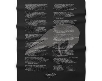 The Raven Sherpa Fleece Blanket | Edgar Allan Poe | Unabridged Poem