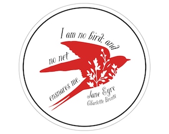 Jane Eyre Sticker | Charlotte Bronte | Literary Quote | Book Decal | Classic Book