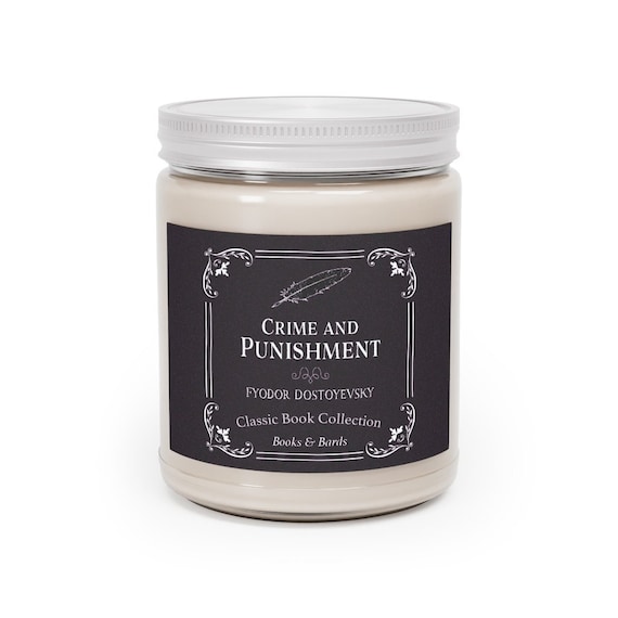 Crime and Punishment | Fyodor Dostoyevsky | Scented Candle | Aromatherapy Candle | 9.0 Ounces | Classic Book | Literary Gift
